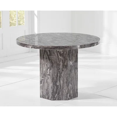 Oak&More Crema Grey Round Marble Dining Table
