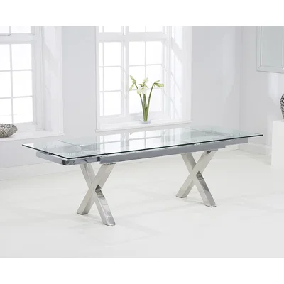 Oak&More Celeste 160cm Extending Glass Dining Table