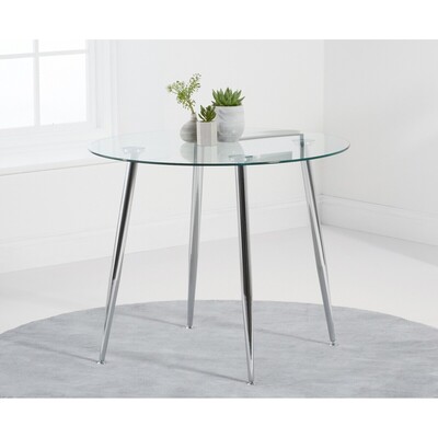 Oak&More Catalina 90cm Glass Round Dining Table