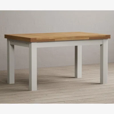 Oak&More Extending Hampshire 140cm Oak and Signal White Painted Dining Table