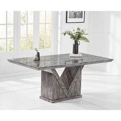 Oak&More Ex-display Mocha 180cm Grey Marble Dining Table