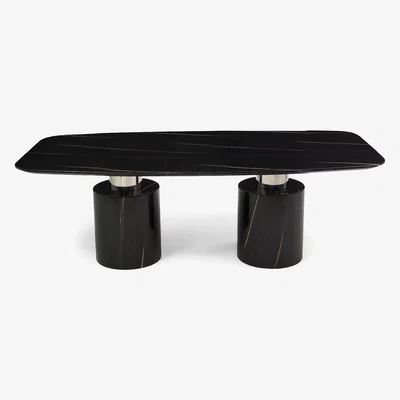 Oak&More Antonio 220cm Black Marble Dining Table