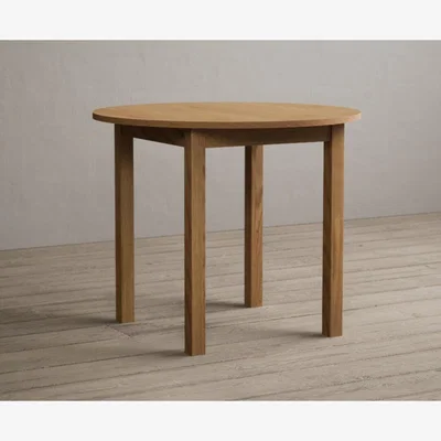 Oak&More Extending York 90cm Solid Oak Dining Table