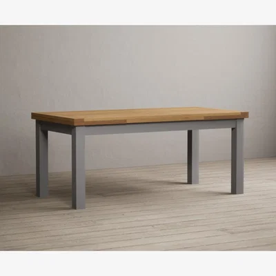 Oak&More Hampshire 180cm Oak and Light Grey Painted Extending Dining Table