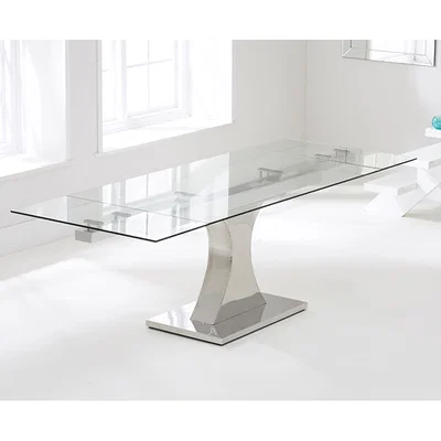 Oak&More Athena 160cm Glass Extending Dining Table