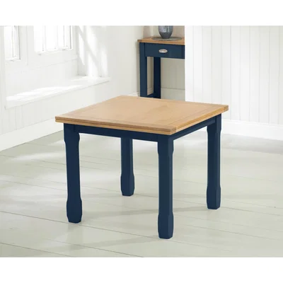 Oak&More Somerset 90cm Oak and Blue Flip Top Extending Dining Table