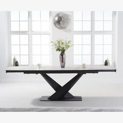 Oak&More Extending Jacob 180cm White Ceramic Dining Table