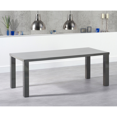 Oak&More Atlanta 200cm Dark Grey High Gloss Dining Table