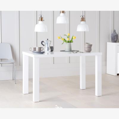 Oak&More Seattle 120cm White High Gloss Dining Table