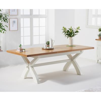 Oak&More Eden Oak and White 180cm Butterfly Extending Table