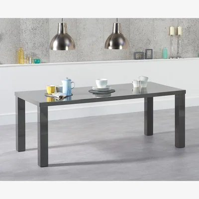 Oak&More Seattle 200cm Dark Grey High Gloss Dining Table