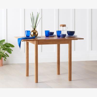 Oak&More Ex-display Oxford 70cm Solid Oak Drop Leaf Extending Dining Table