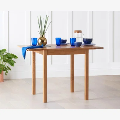 Oak&More Ex-display Oxford 70cm Solid Oak Drop Leaf Extending Dining Table