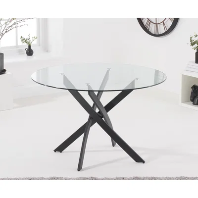 Oak&More Mara 120cm Round Glass Dining Table