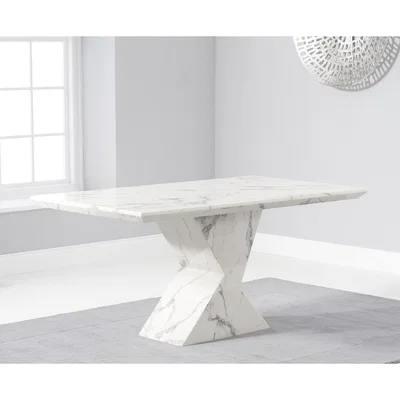 Oak&More Aaron 160cm Marble White Dining Table