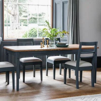 Olivia's Gallery Direct Bronte Extendable Dining Table in Storm Blue