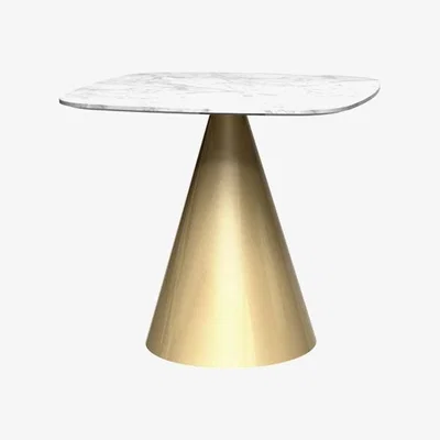 Olivia's Gillmore Oscar White Marble Top And Brass Base Round 4 Seater Dining Table