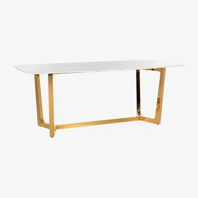 Olivia's Richmond Dynasty Gold And White Rectangular 6 - 8 Seater Dining Table