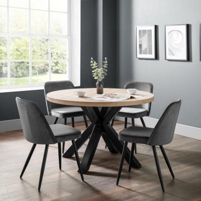 Olivia's Olivia's Brunswick Round Dining Table in Oak & Black