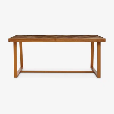 Olivia's Olivia's Katherine Dining Table in Natural Teak with Gold Frame