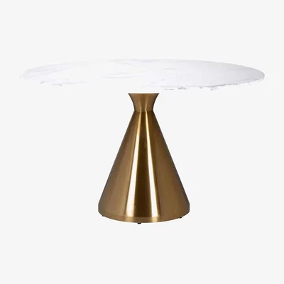 Olivia's Richmond Tenille White And Gold 4 Seater Dining Table