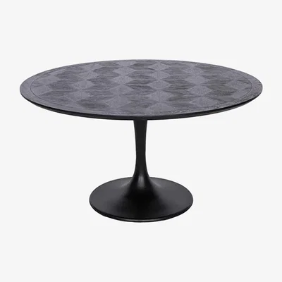 Olivia's Richmond Blax Black Round 4 Seater Dining Table