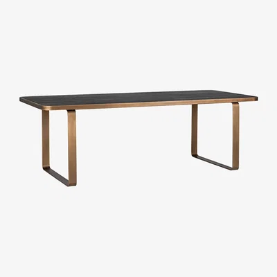 Olivia's Richmond Hunter Metal Edge Brushed Gold 6 - 8 Seater Dining Table