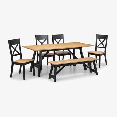 Olivia's Olivia's Hoxton Dining Table in Black & Oak