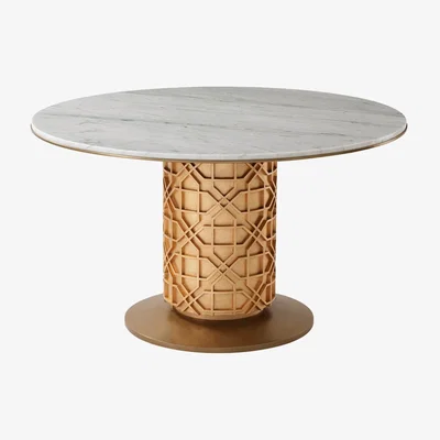 Olivia's Theodore Alexander Colter Small Round Dining Table in Marble