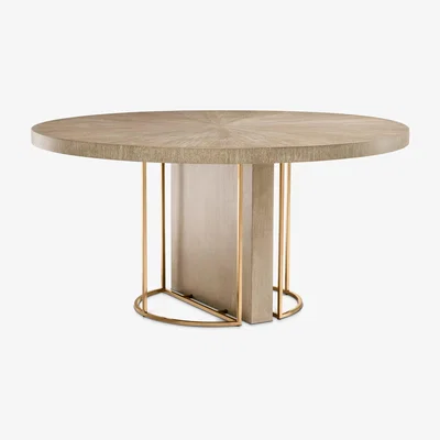 Olivia's Eichholtz Remington Round Dining Table in Washed Oak Veneer / Small