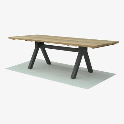 Olivia's Skyline Alaska Carbon Rectangular Outdoor Dining Table / Large