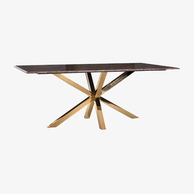 Olivia's Richmond Conrad Brown And Gold 6 Seater Dining Table