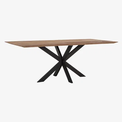 Olivia's DTP Home Curves Rectangular Dining Table in Recycled Teakwood Finish / Large