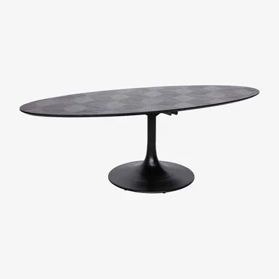 Olivia's Richmond Blax Black Oval 6 Seater Dining Table