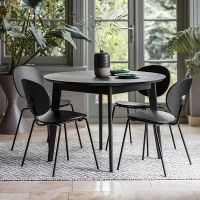 Olivia's Gallery Direct Forden Round Dining Table Black | Outlet