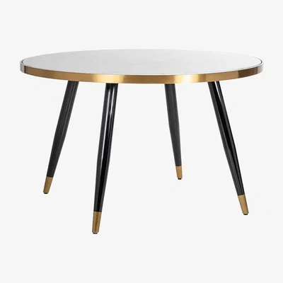 Olivia's Richmond Delia Brushed Gold And White 4 Seater Dining Table