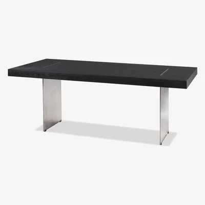Olivia's Liang & Eimil Unma Dining Table Black Ash (Brushed Stainless Steel Legs)