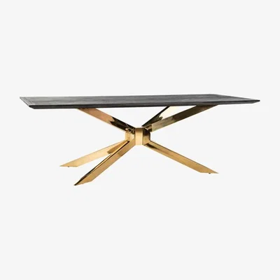 Olivia's Richmond Blackbone Matrix Dining Table in Gold & Black