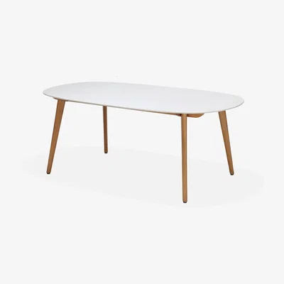 Out & Out Original Montreux Elliptical Garden Dining Table - White