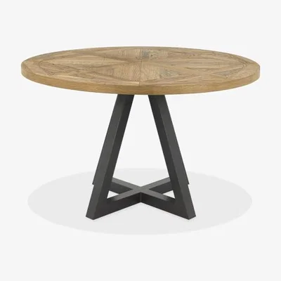 Downtown Vancouver Rustic Oak Circular Dining Table