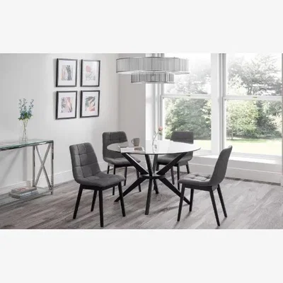 Downtown Julian Bowen Hayden Round Glass 120cm Table
