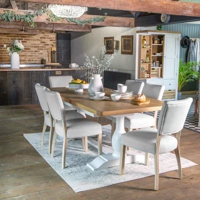 Downtown Clevedon 1.6m Extending Table - White/Oak In LightWood/White