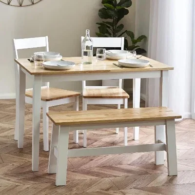 Downtown Julian Bowen Linwood Small Dining Table In White/Natural