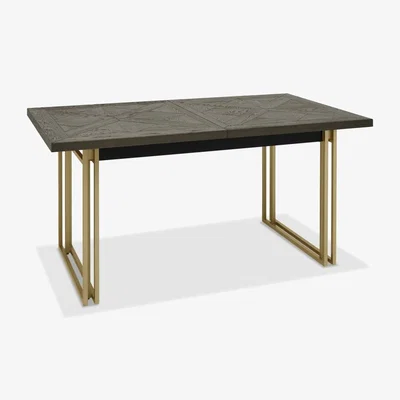 Downtown Vancouver Fumed Oak 4-6 Seater Extending Dining Table In DarkWood
