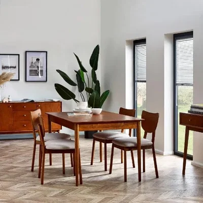 Downtown Julian Bowen Lowry Extending Dining Table With 2 Drawers In CherryAshWood