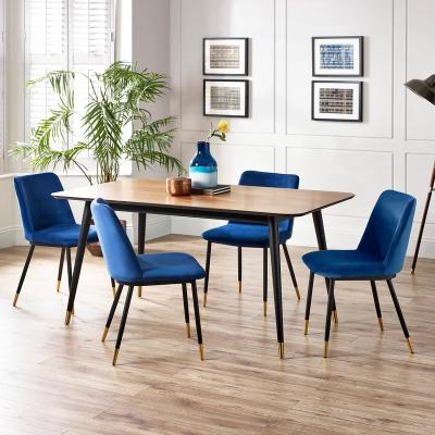 Downtown Julian Bowen Findlay Rectangular Dining Table - Walnut and Black In walnutblack
