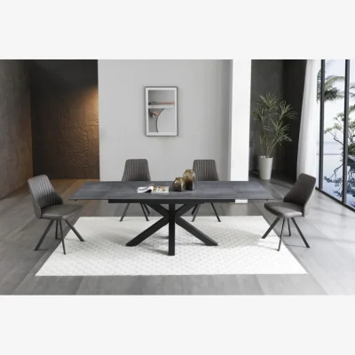 Downtown Eclipse Extending Dining Table 160-240cm - Grey/Black