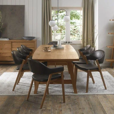 Downtown Brandon Rustic Oak 6-8 Seater Extension Dining Table