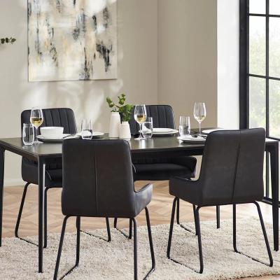 Downtown Julian Bowen Miami Rectangular Stone Top Dining Table - Slate Grey In SlateGrey