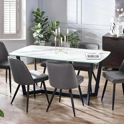 Downtown Julian Bowen Olympus Dining Table - White Marble In WhiteMarble